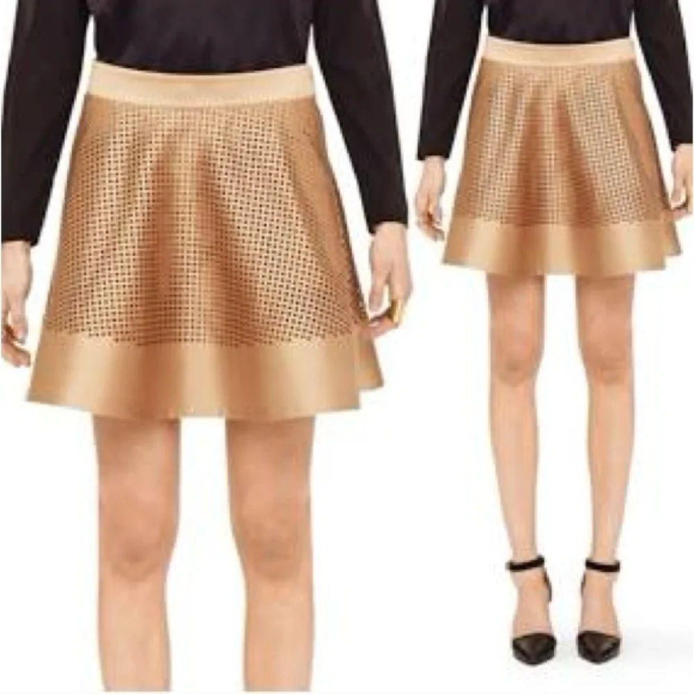 Club Monaco Beige Perforated Mini Skirt - Picture 2 of 8